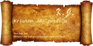 Kriston Józsiás névjegykártya